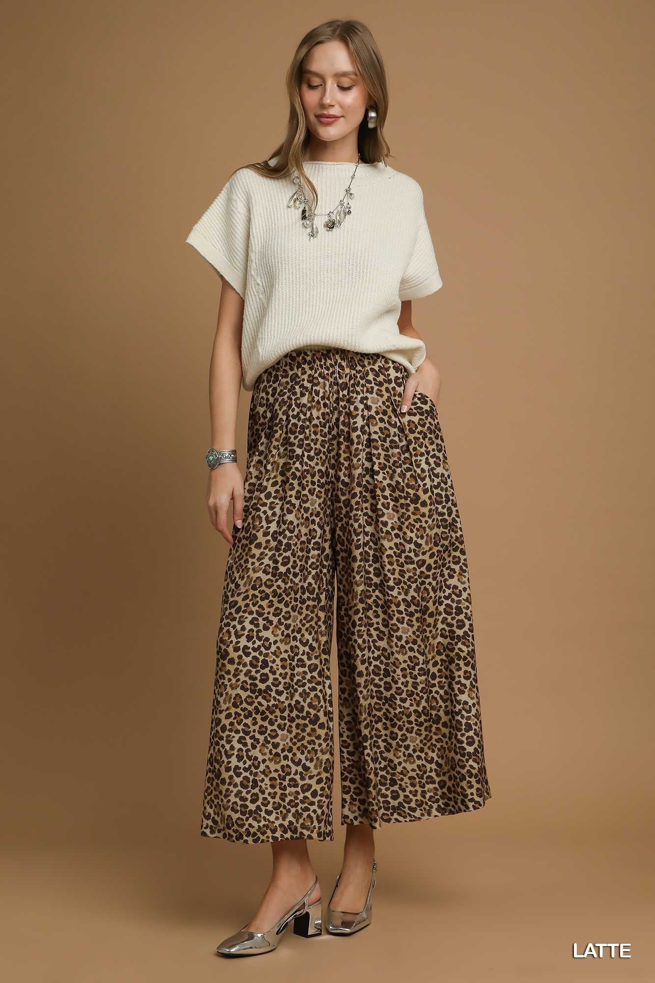 Leopard Print Skirt Pants