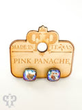 Pink Panache Austrian Square Crystal Post Earring, 10mm