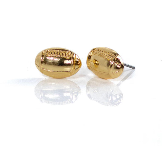 Gold Football Stud Earrings