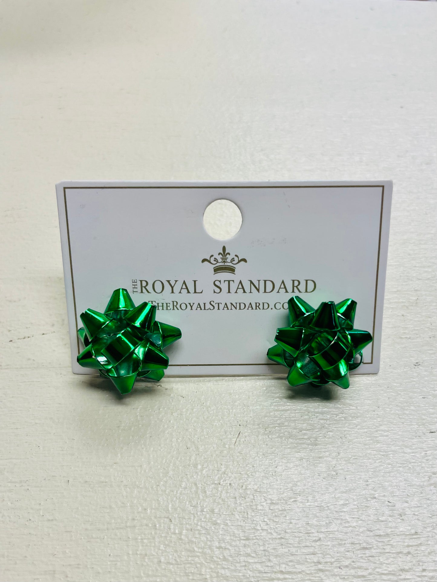 Christmas Green Bow Stud Earring