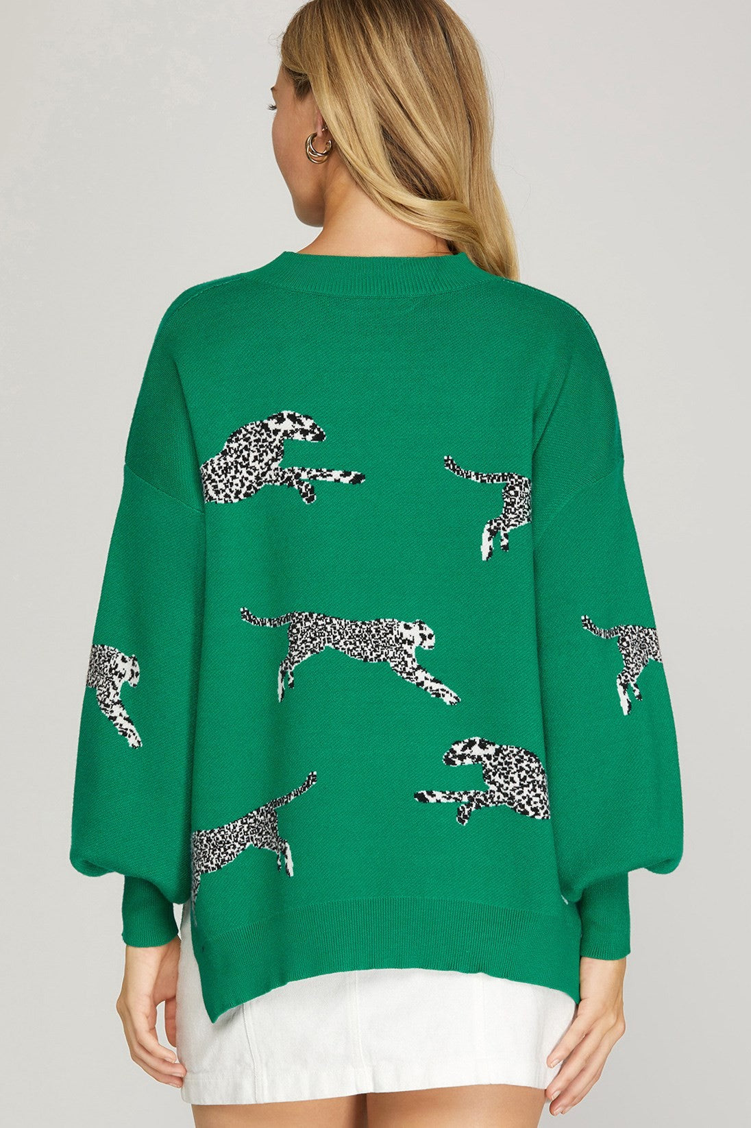 Green Cheetah Sweater