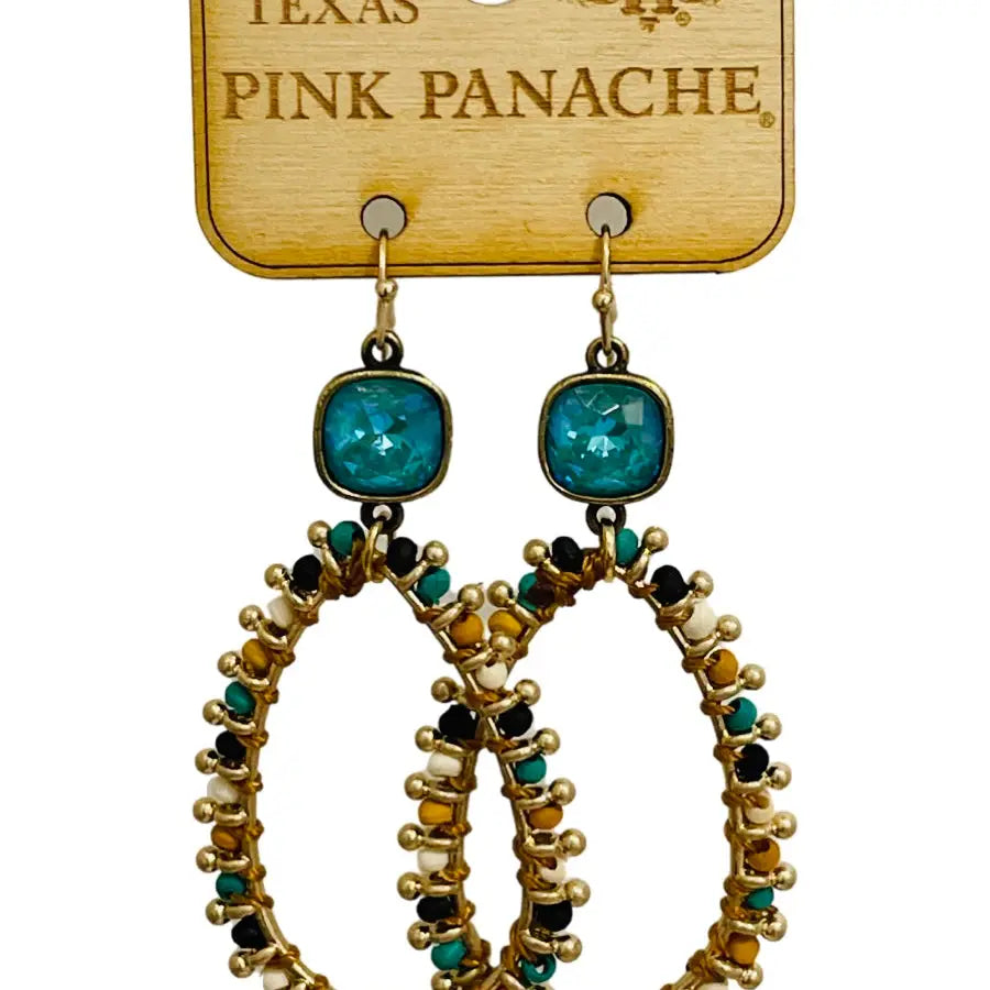 Pink Panache Laguna Multicolor Bead Teardrop Earrings