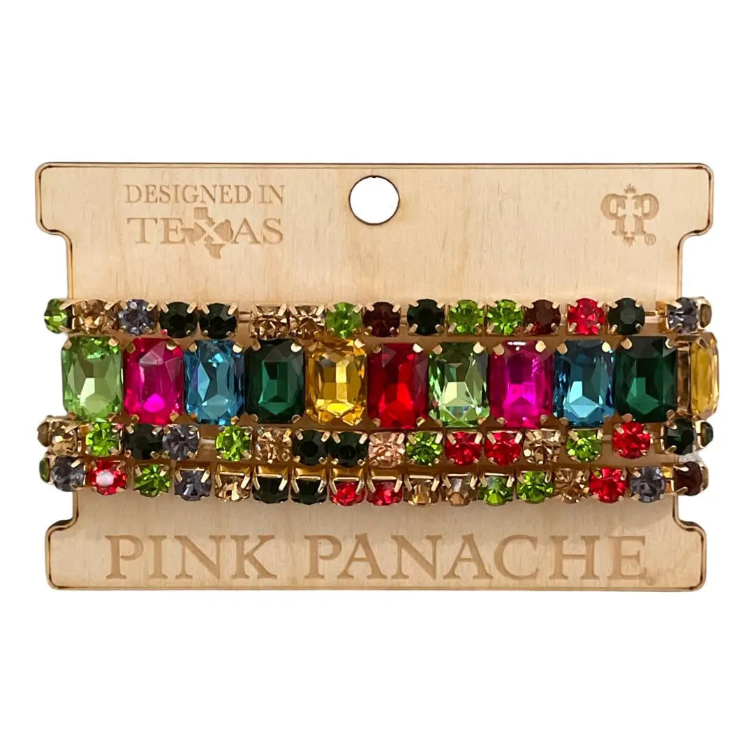 Pink Panache Gold Multicolor Rhinestone Bracelet