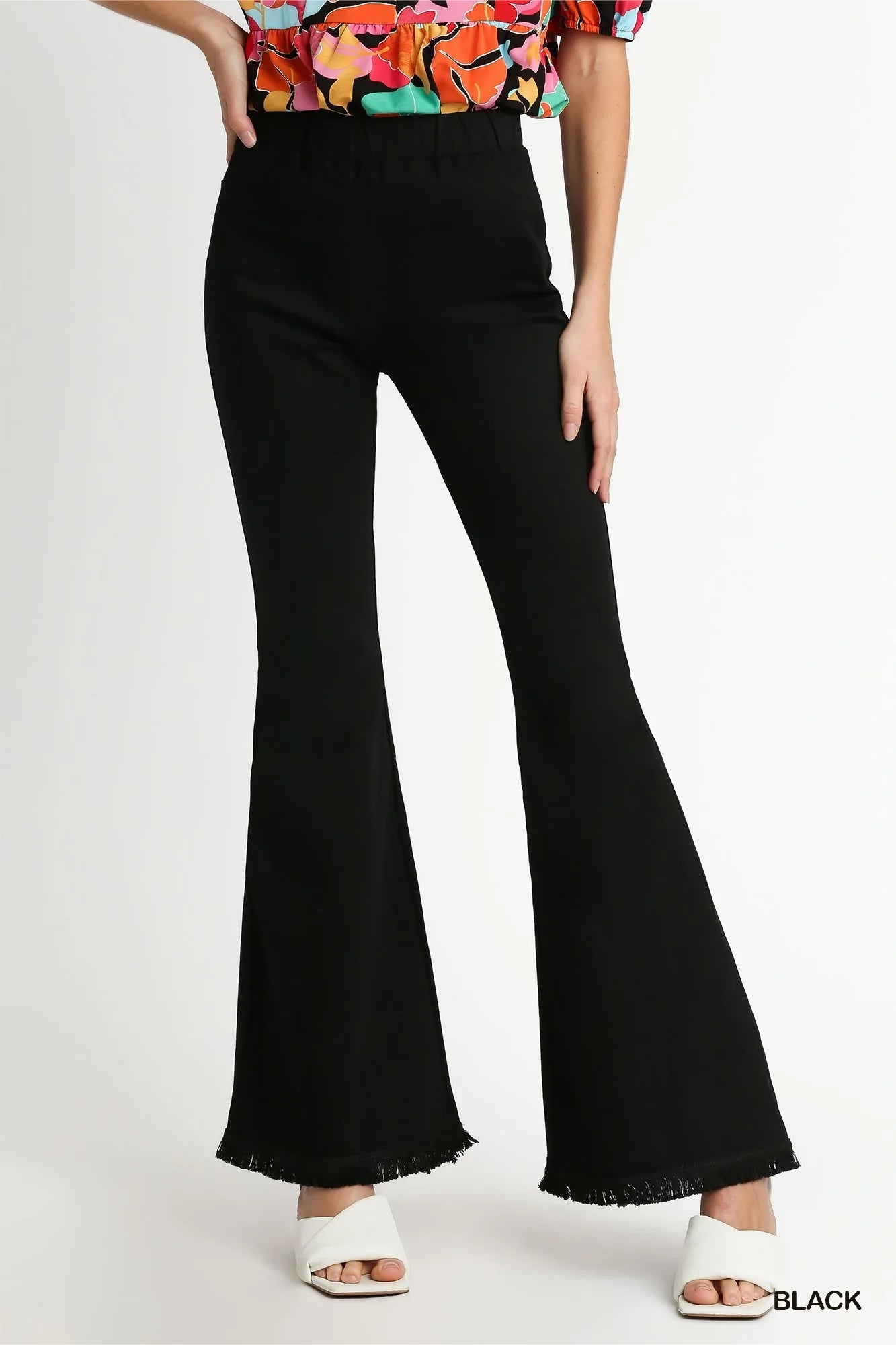 Umgee Stretch Wide Leg Pant with Elastic Waist