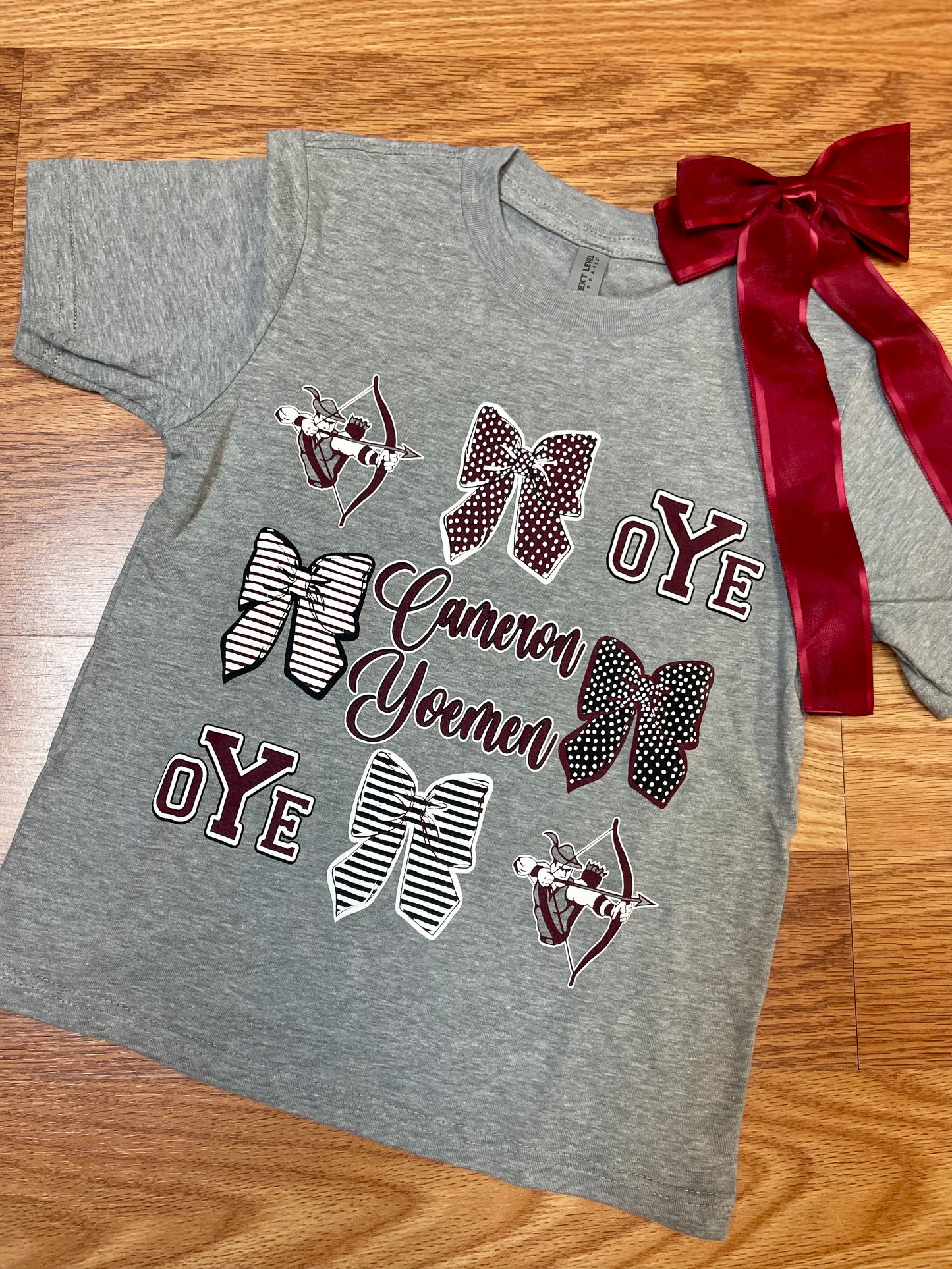 Cameron Yoemen Mascot & Bows Tee Youth & Adult