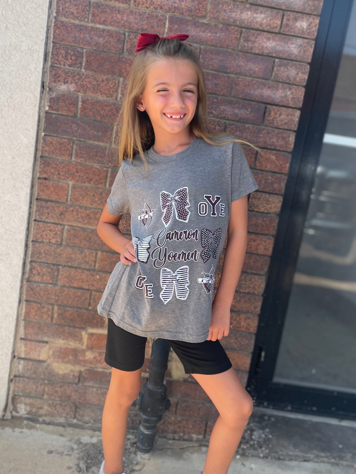 Cameron Yoemen Mascot & Bows Tee Youth