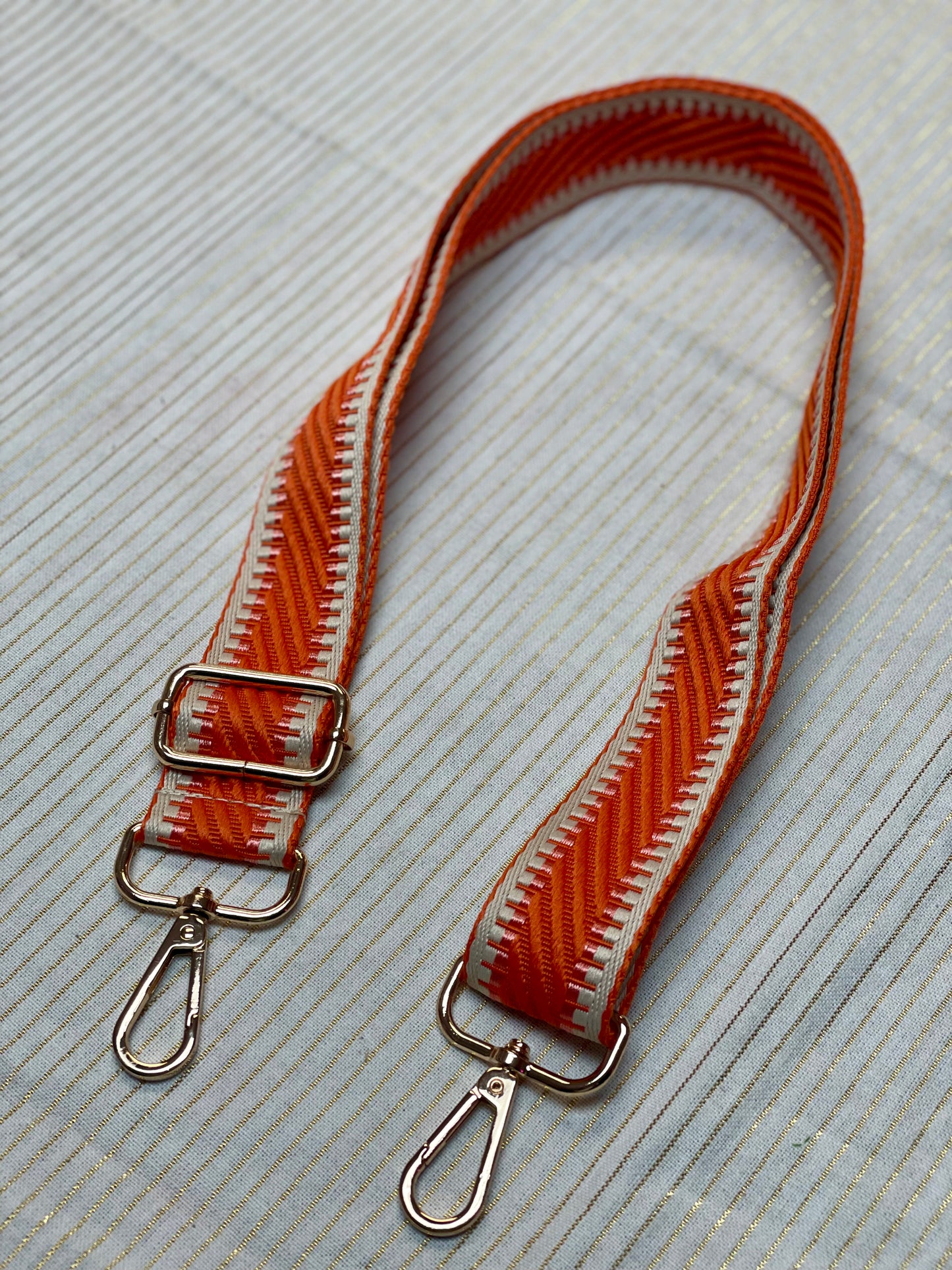 Gameday Orange & White Purse Strap