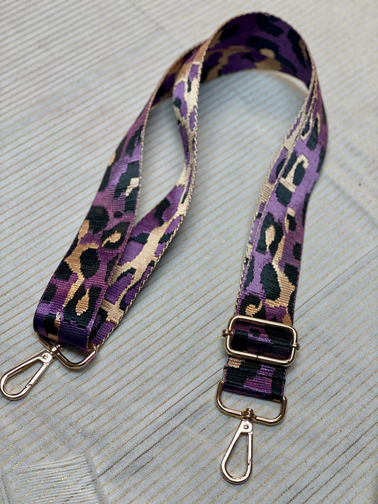 Gameday Purple & Gold Leopard Purse Strap