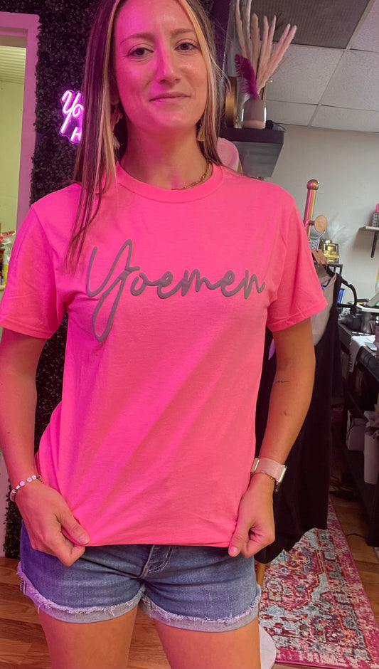 Yoemen Magic Puff Safety Pink Tee