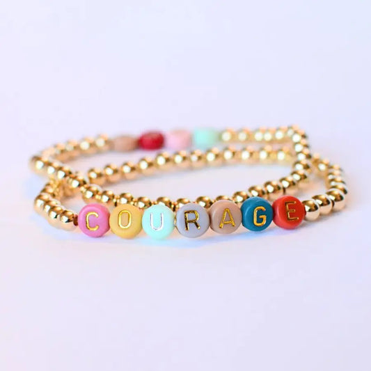 Gold Beaded Courage Multicolor Bracelet