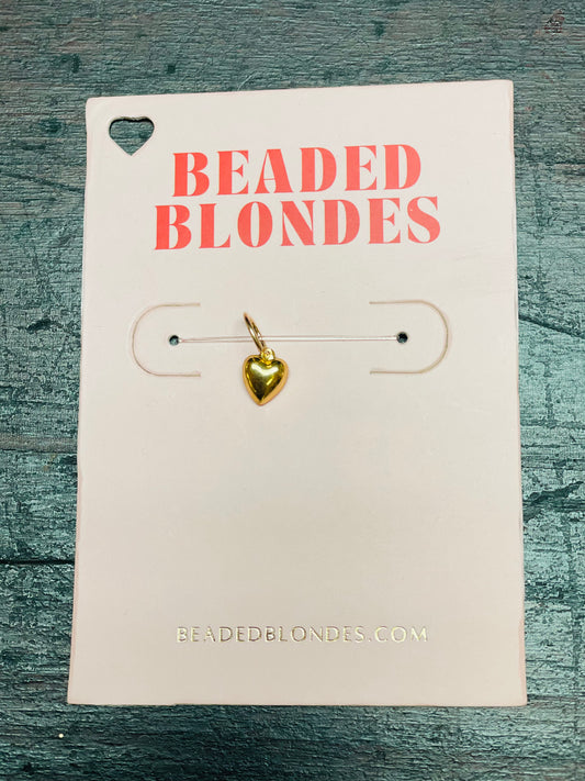 Beaded Blondes Heart Gold Charm