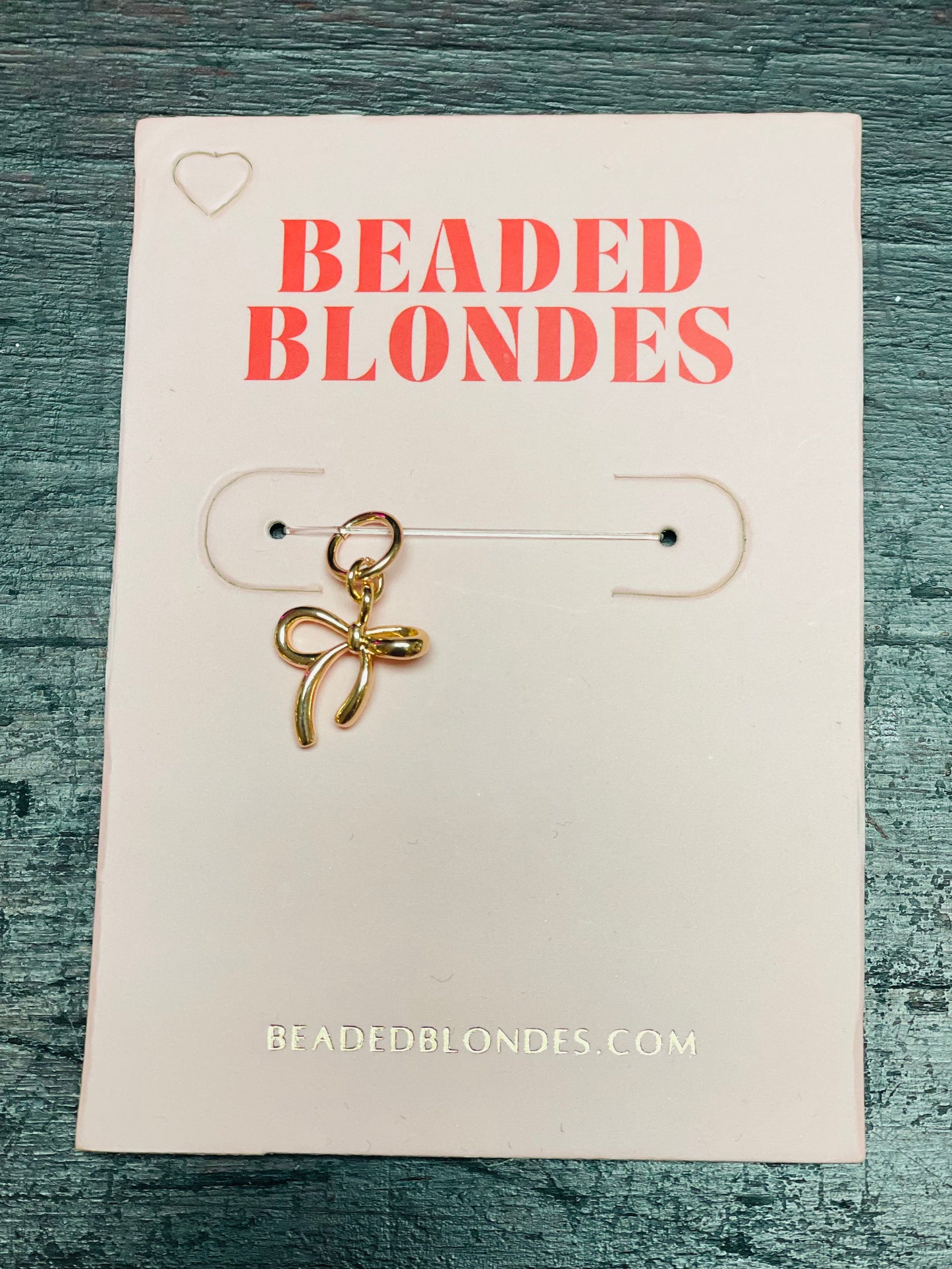 Beaded Blondes Bow Gold Charm