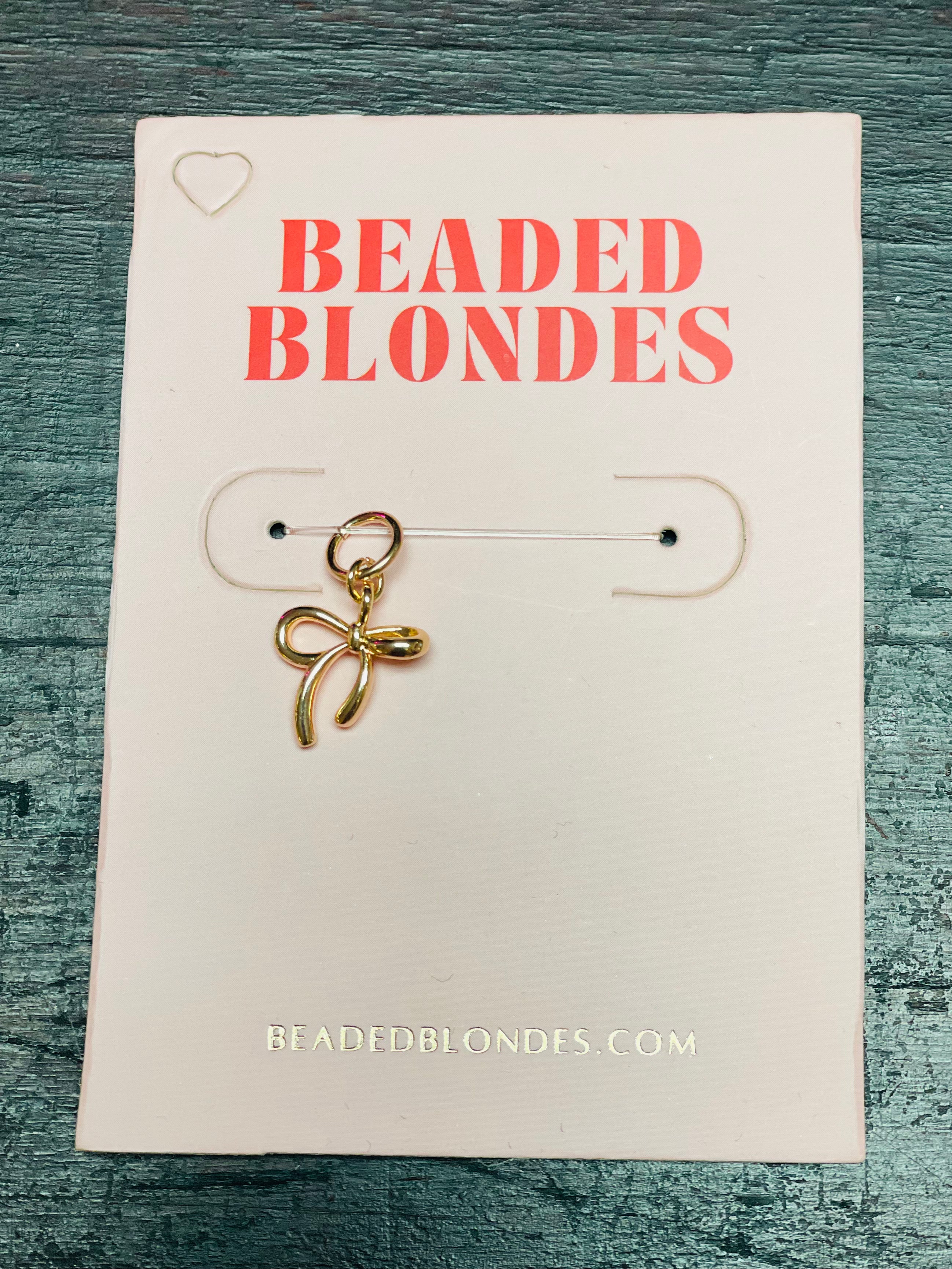 Beaded Blondes Bow Gold Charm