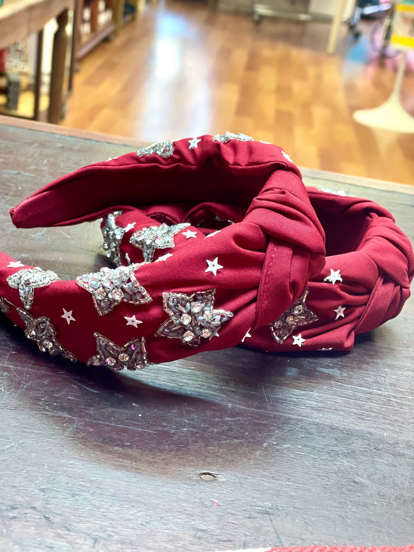 Star Sequin Maroon Headband