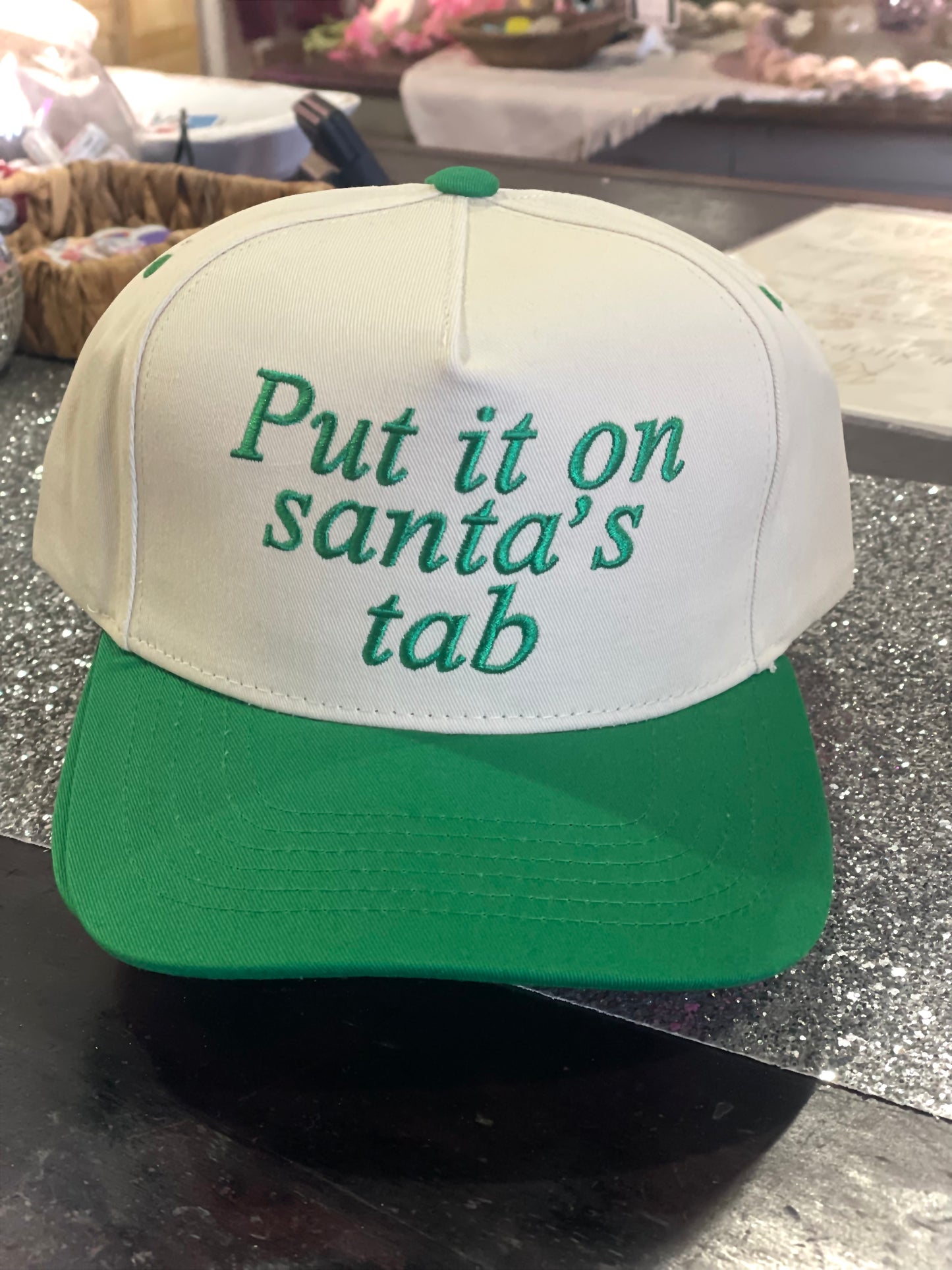 Put It On Santa's Tab Green Hat