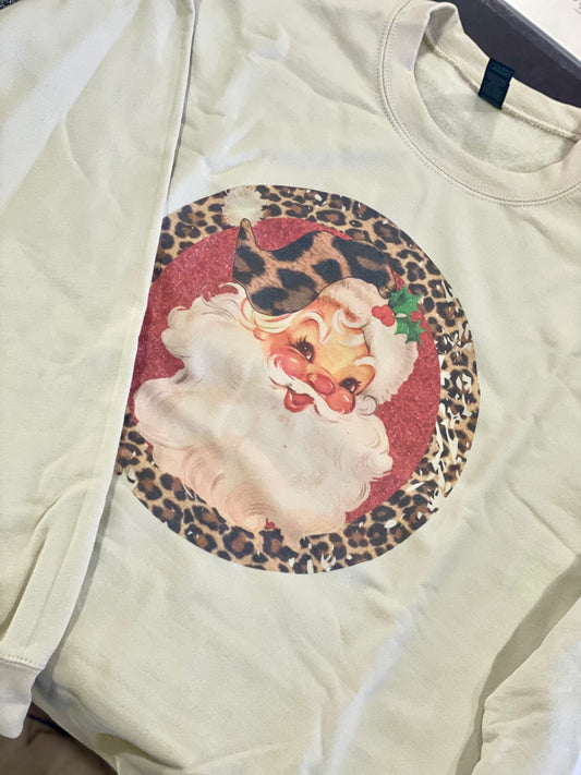 Vintage Leopard Santa Sweatshirt