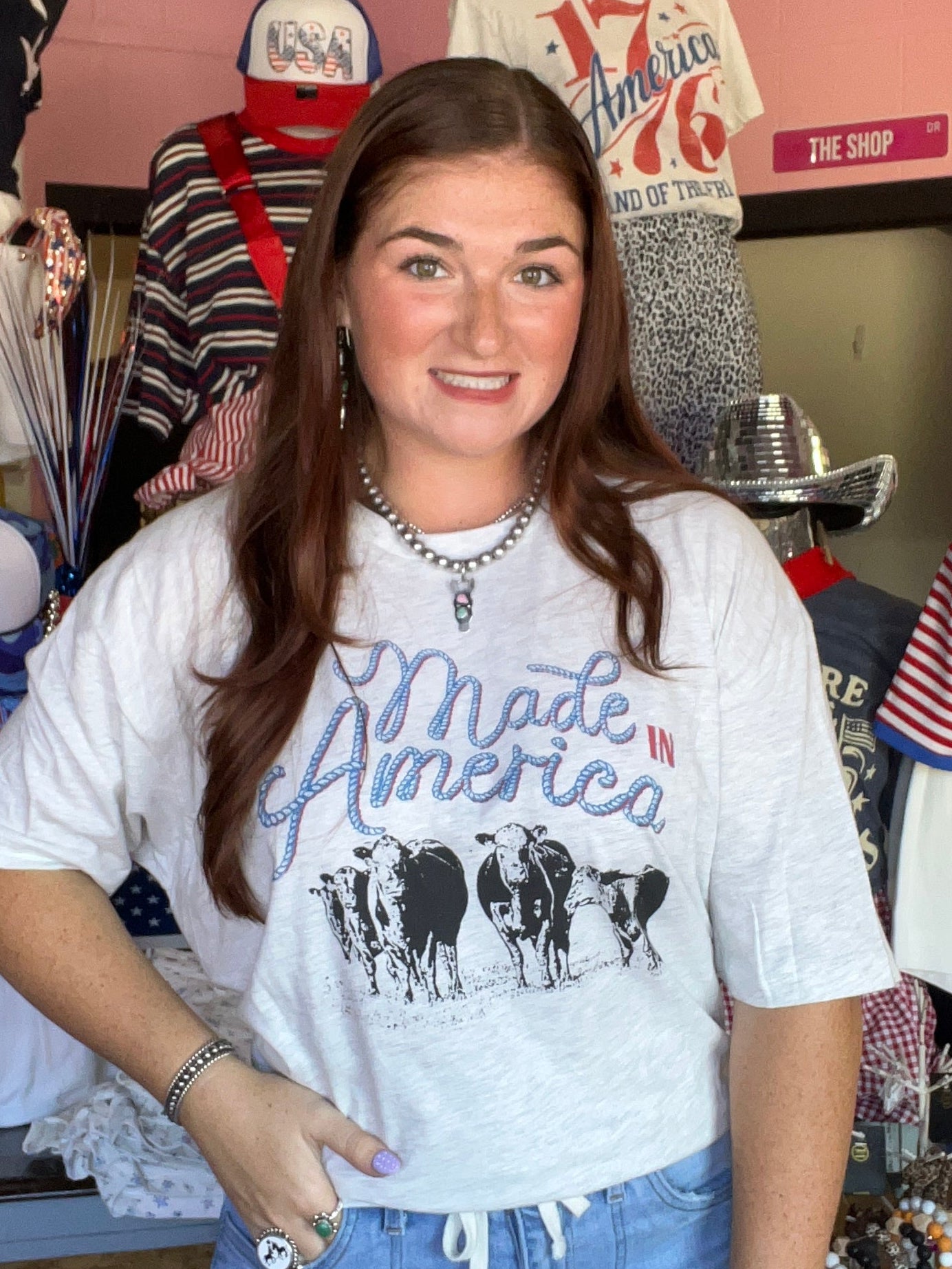 Patriotic Western Made In America Graphic Tee