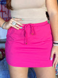 Solid Raspberry Skort