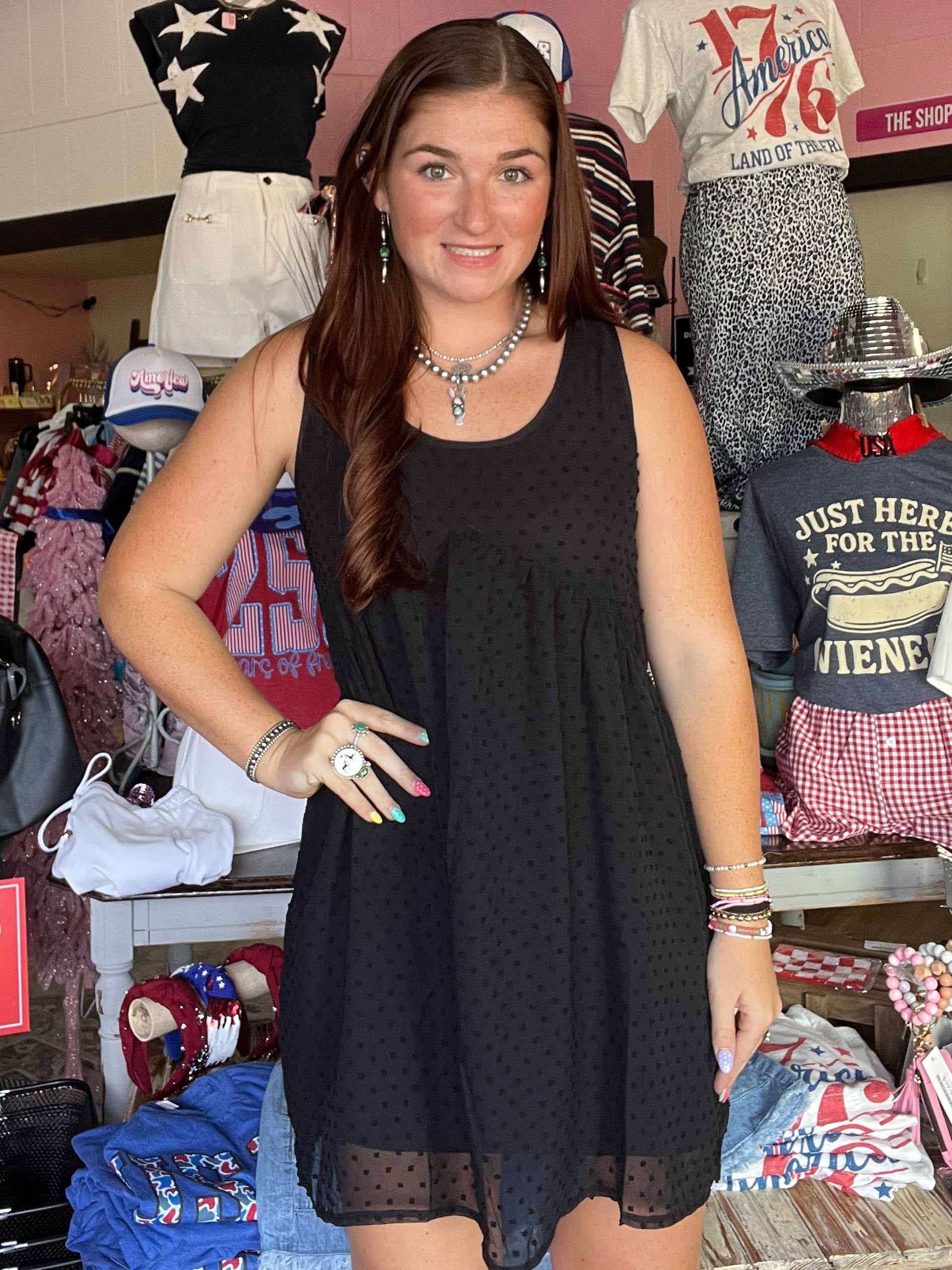 Sheer Black Polka Dot Sleeveless Mini Dress