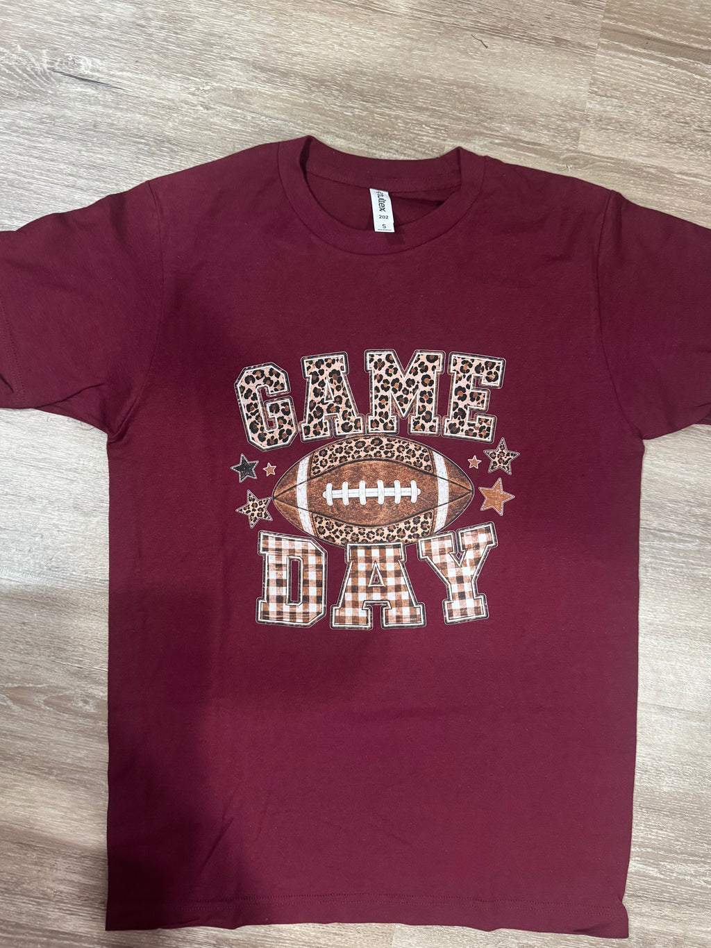 Gameday Leopard Gingham Print Tee