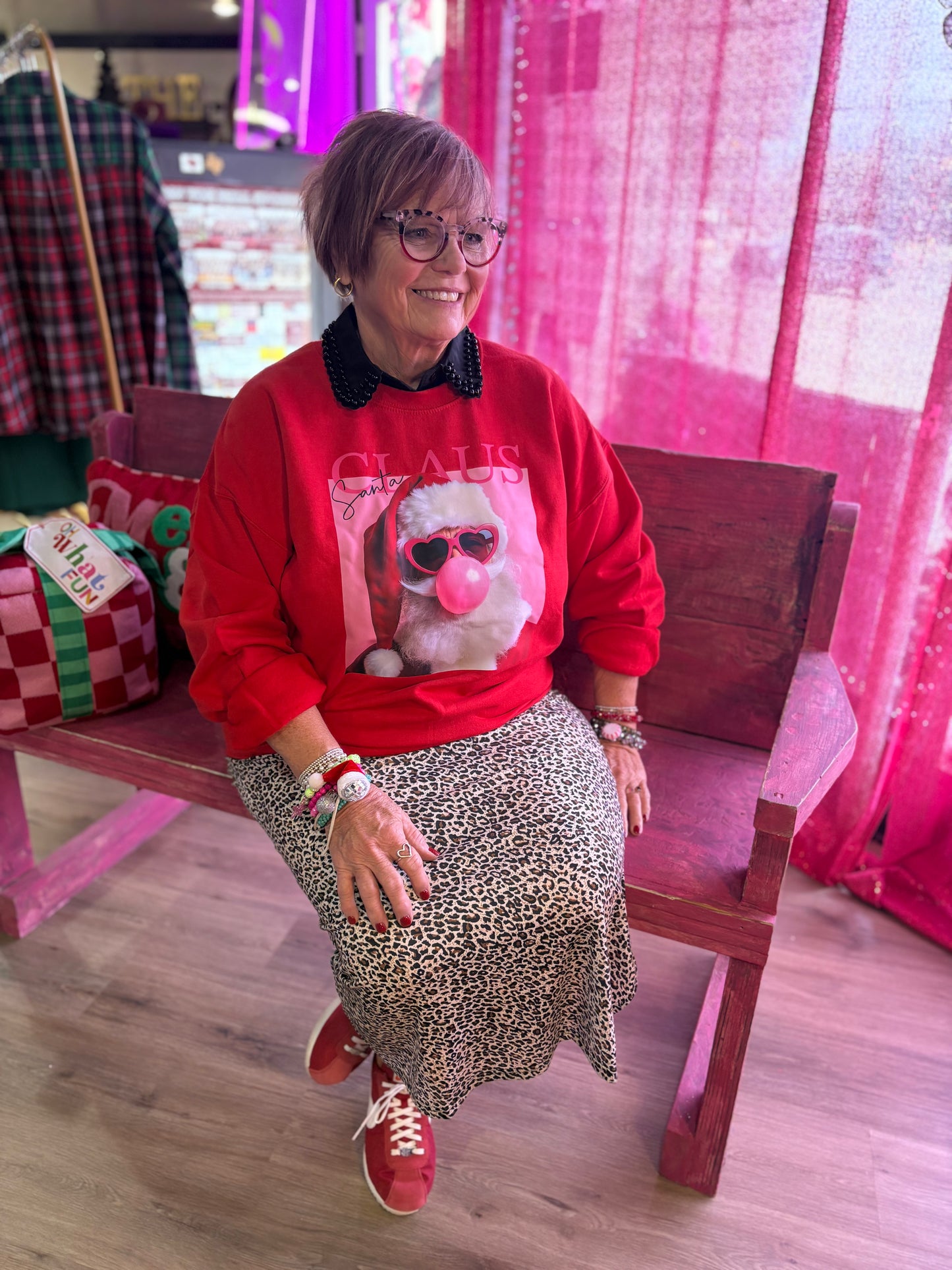 Santa Claus Bubblegum Poster Red Sweatshirt