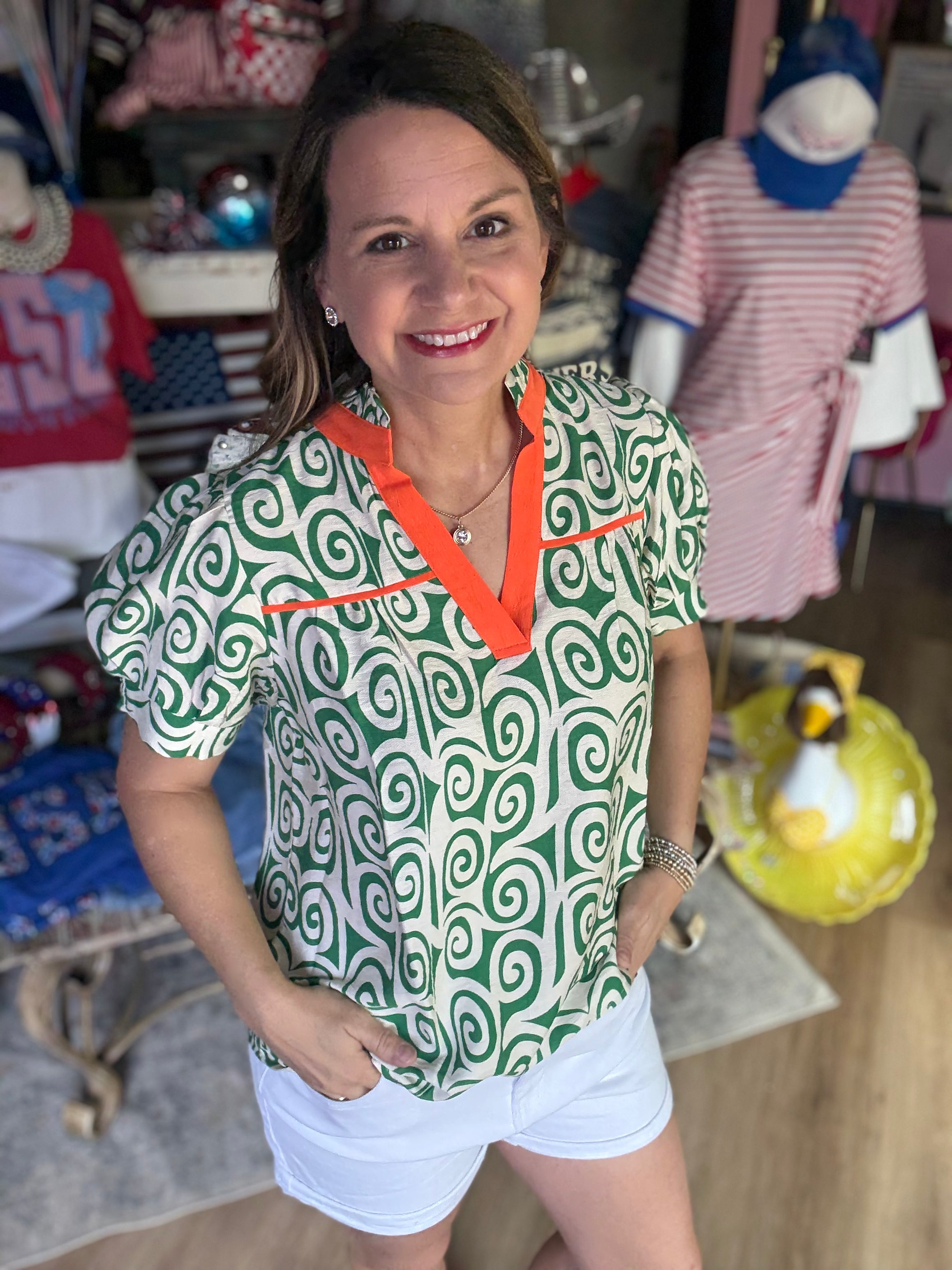 Green Swirl Top