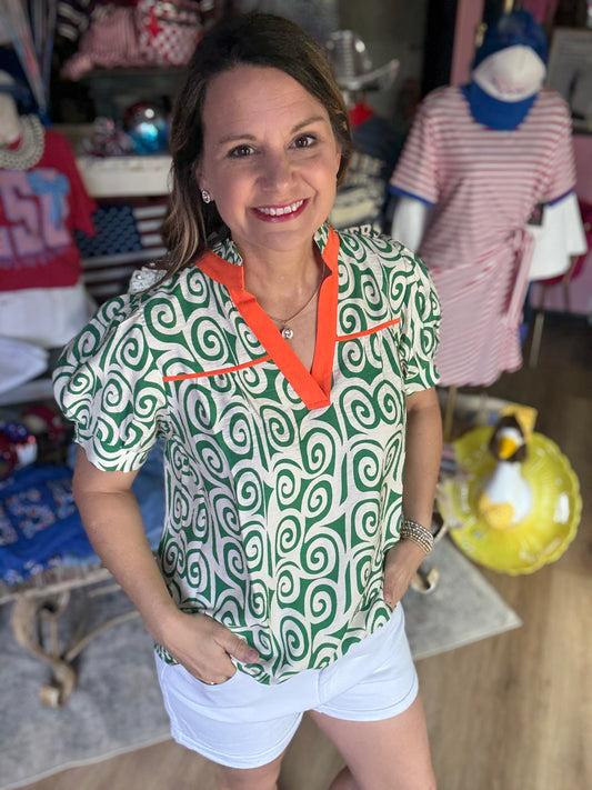Green Swirl Top