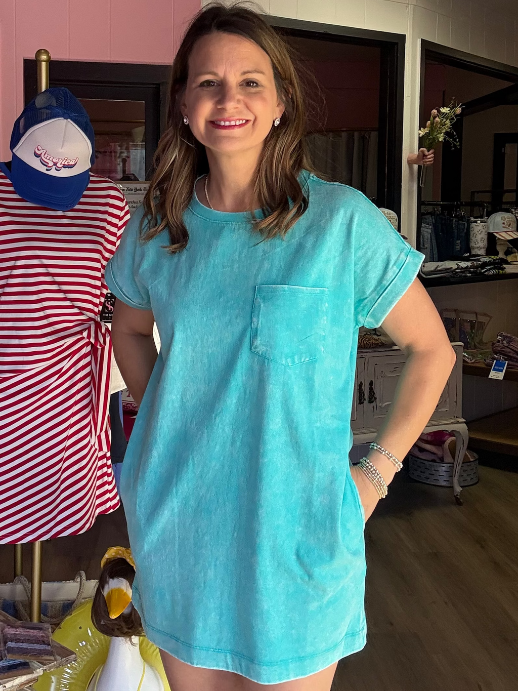 Cotton Washed T-Shirt Dress