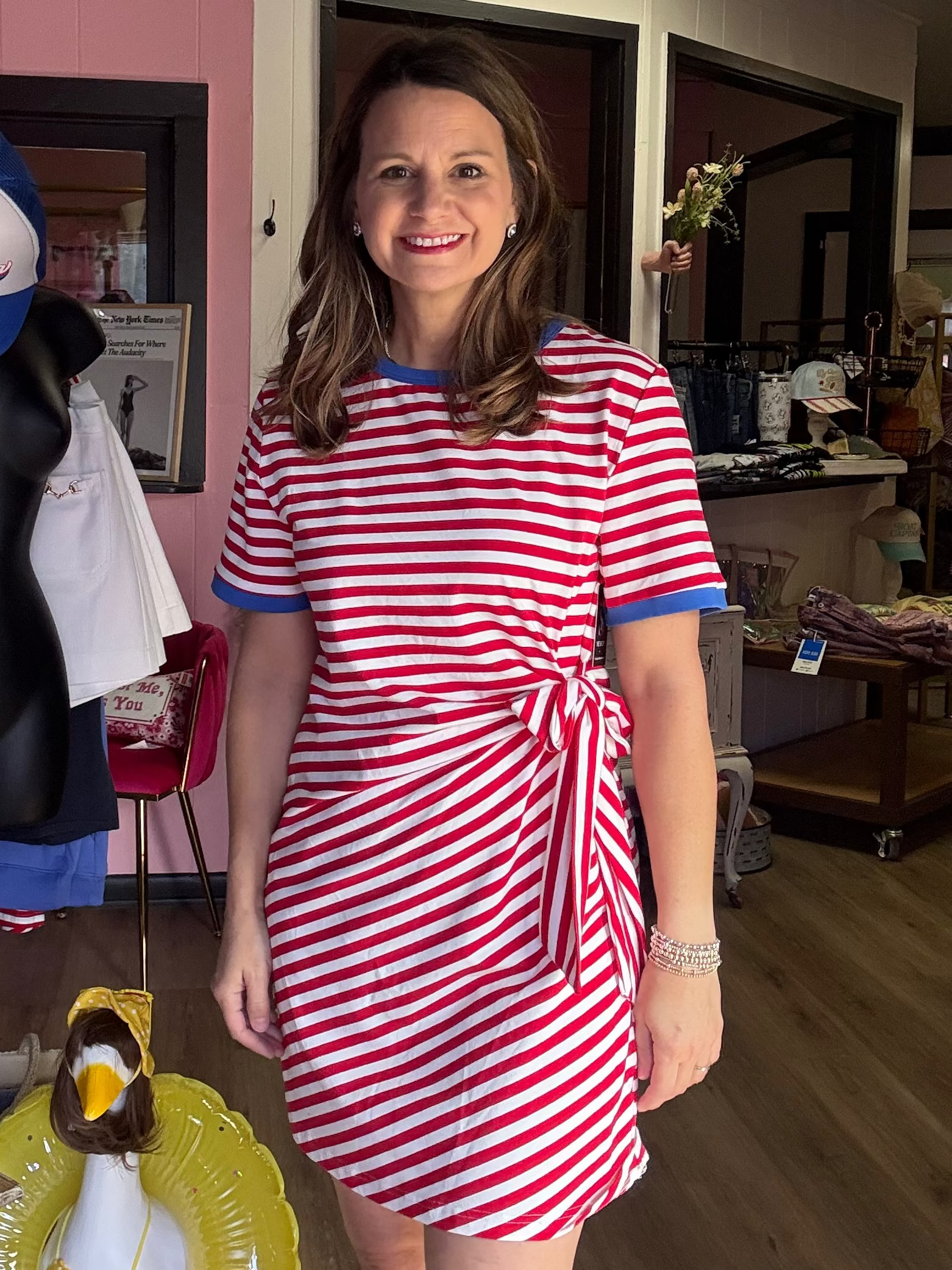 Nautical Red Striped Dress