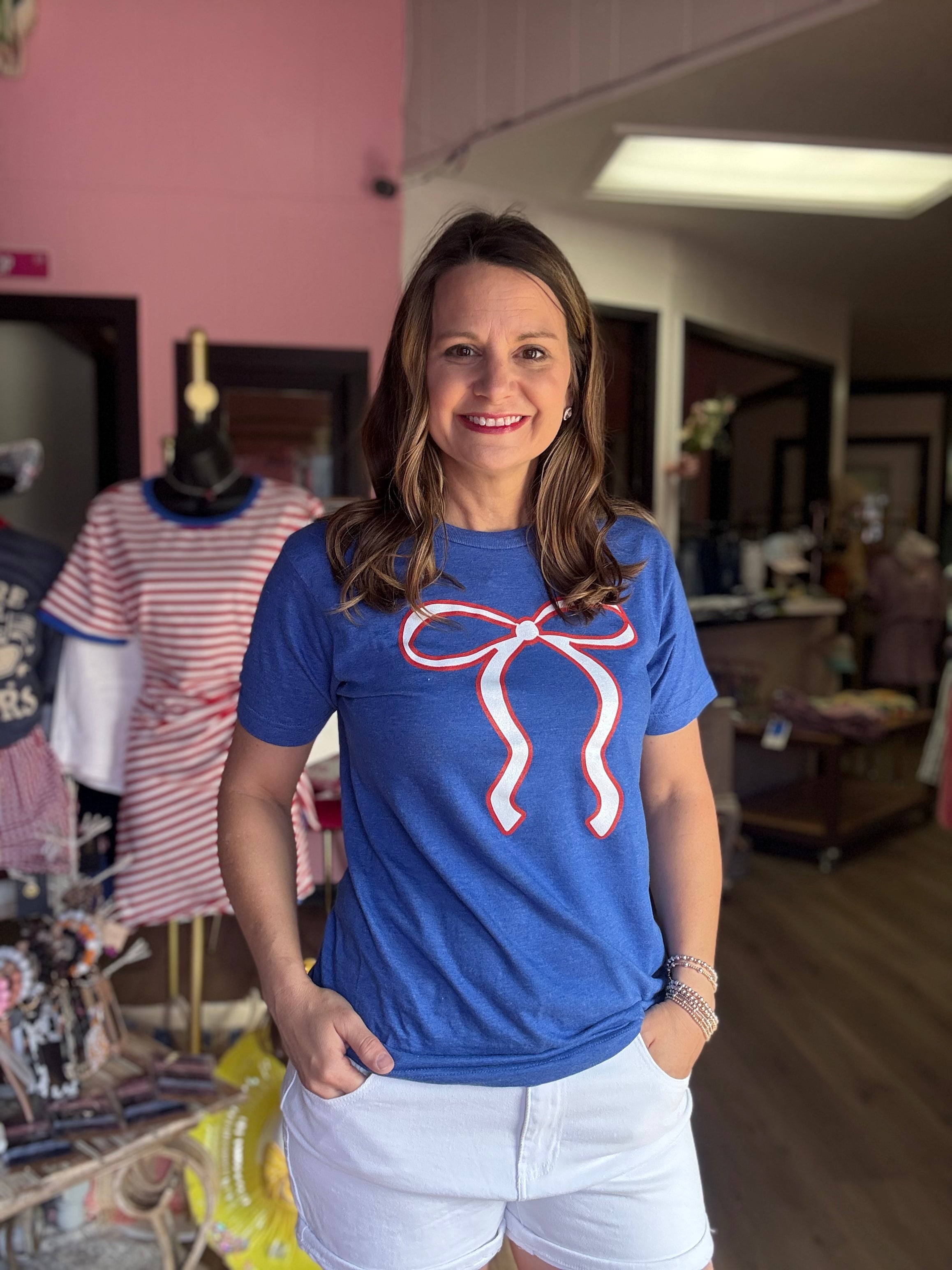 Glitter American Bow Tee