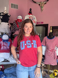 Red Checkered USA Tee