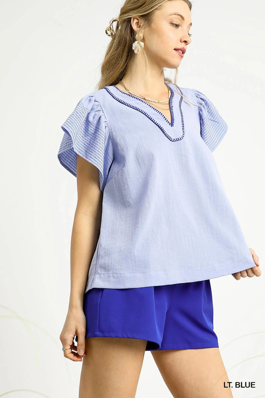 Breezy Flutter Sleeve Top