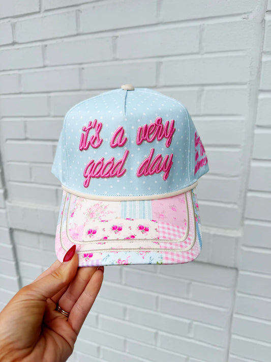It's A Very Good Day Flower Patched Hat