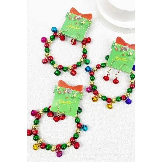 Jingle Bell Christmas Bracelet & Earring Set