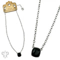Pink Panache Austrian Square Crystal Chain Necklace, 12mm BLACK SILVER