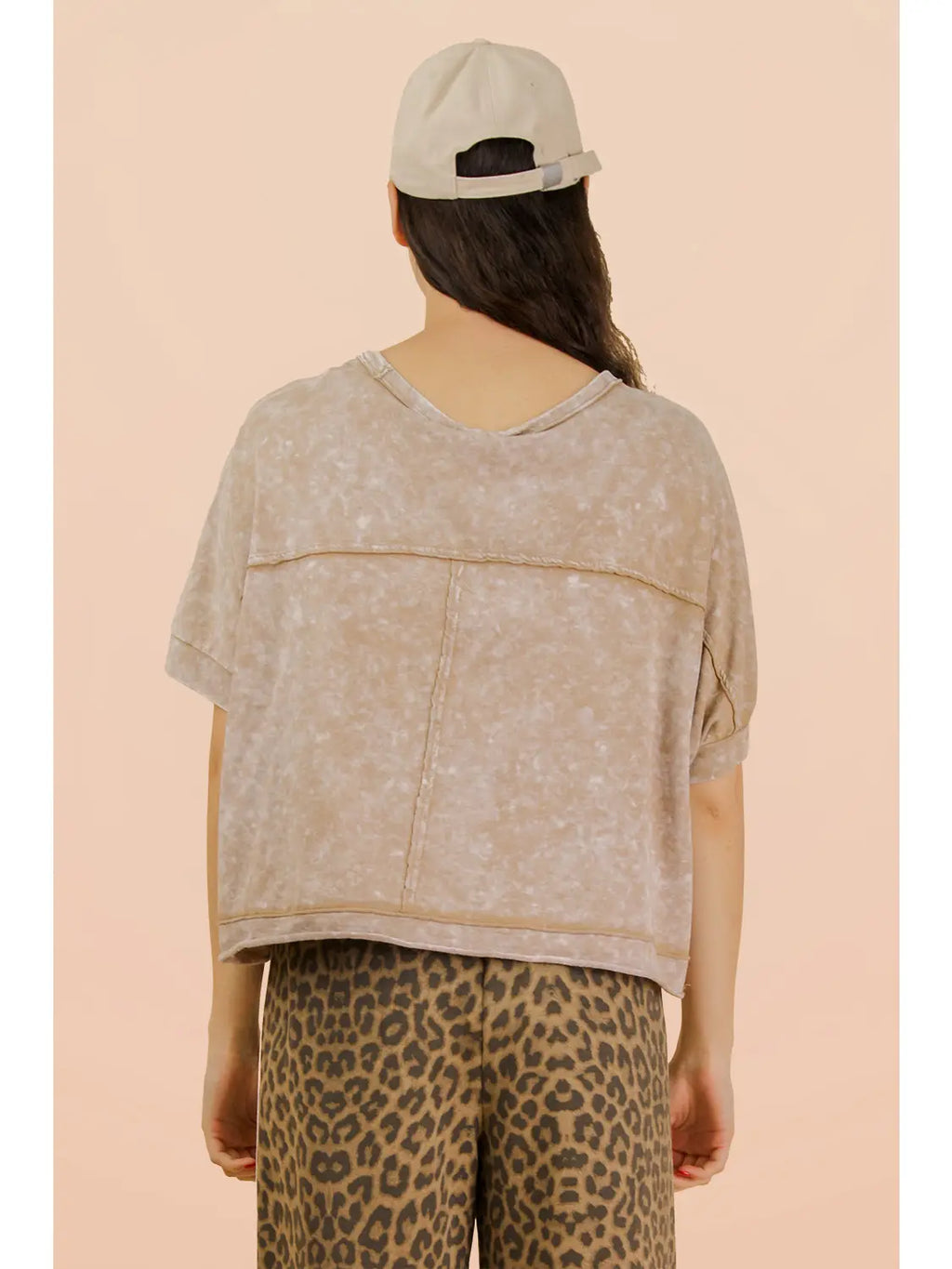 Mineral Washed Oversized Crop Comfy Knit Top
