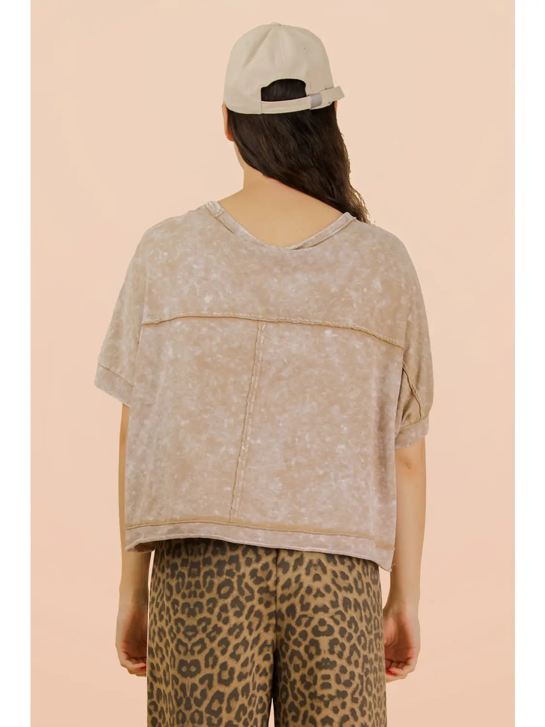 Mineral Washed Oversized Crop Comfy Knit Top