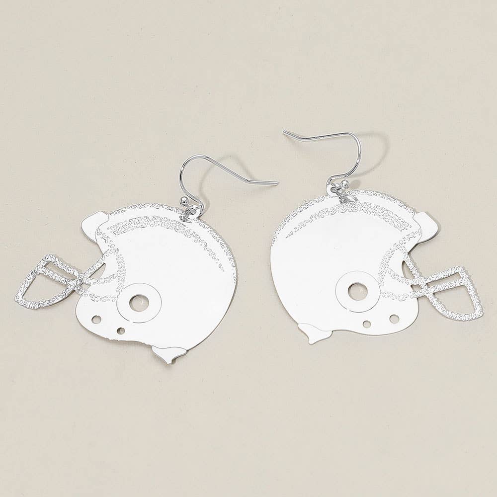 Metal Cutout Football Helmet Dangle Earrings
