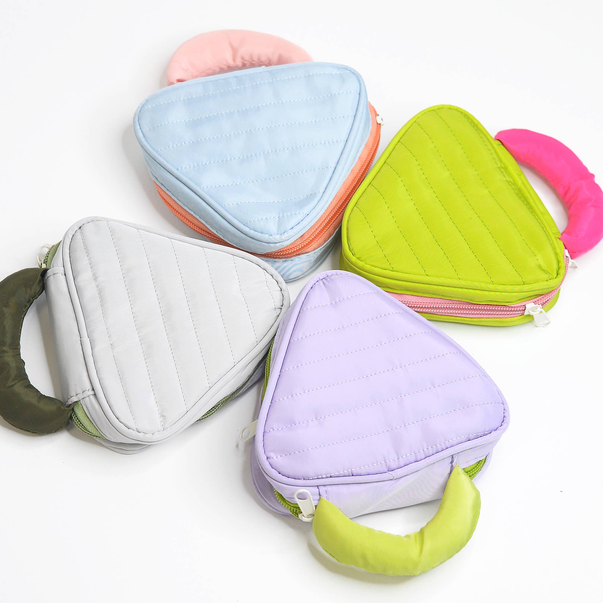 Puffy Quilted Cosmetic Bag with Handle, Puff Makeup Bag