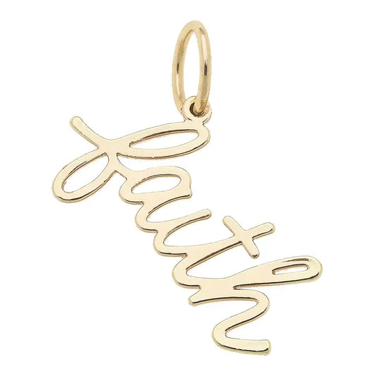 Faith Cursive Script Charm