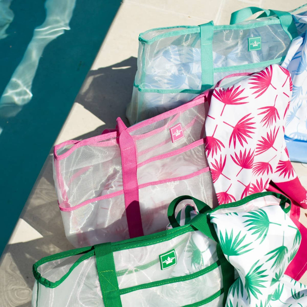 Grayton Beach Tote   White/Pink   16.5x15x8.5