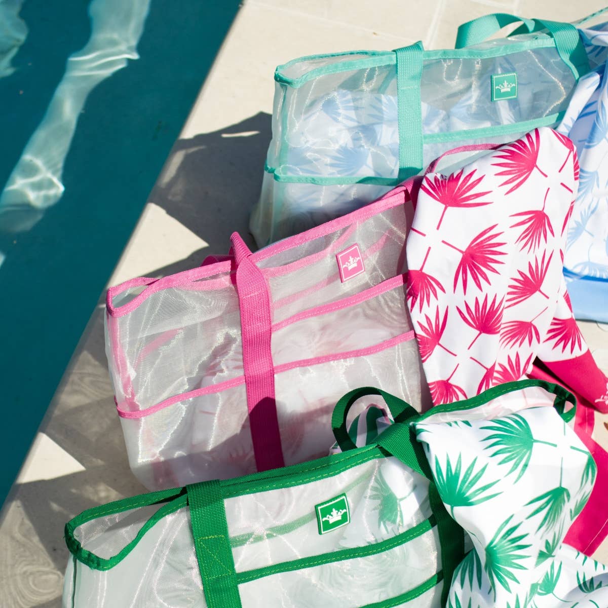 Grayton Beach Tote   White/Pink   16.5x15x8.5