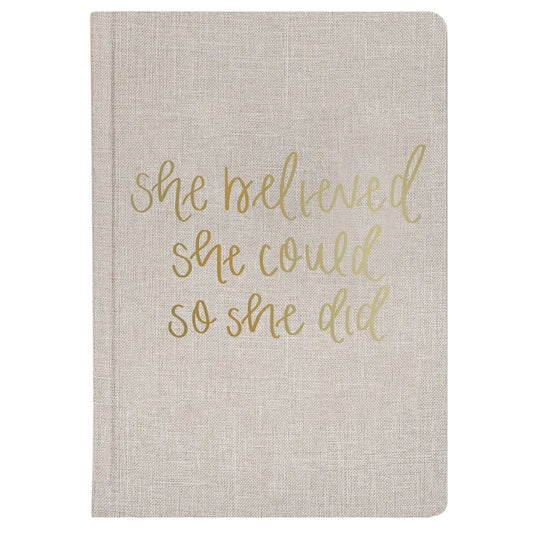 She Believed She Could Fabric Journal