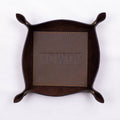 Howdy Leather Embossed Valet Tray   Dark Brown