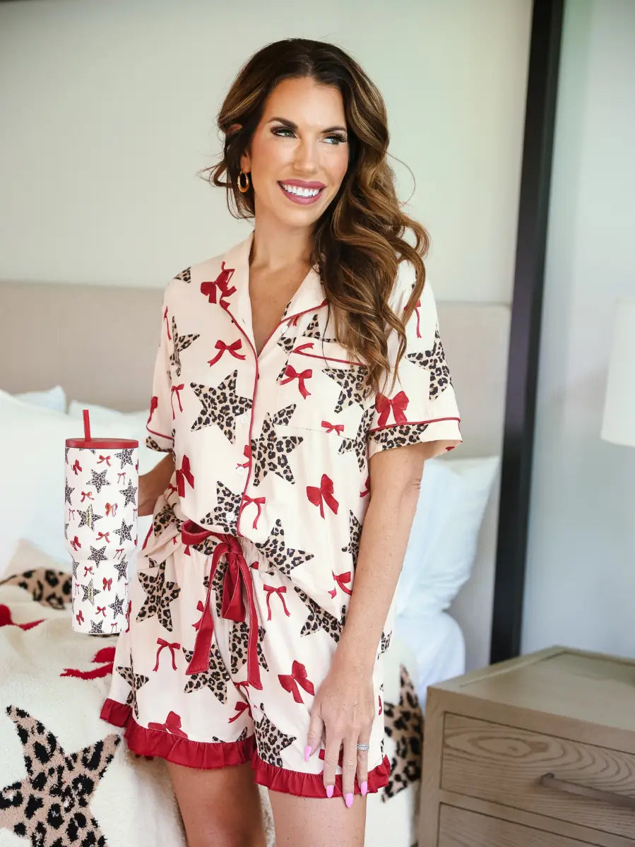 Simply Untamed Ruffle Cream Pajama Set
