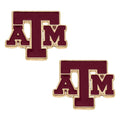 Texas A&M Enamel Stud Earrings in Shiny Gold