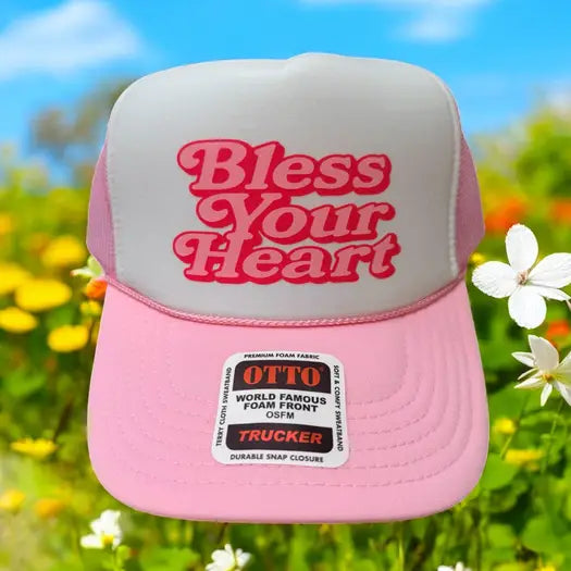 Bless Your Heart Light Pink Trucker Hat