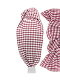 Small Gingham Maroon Headband