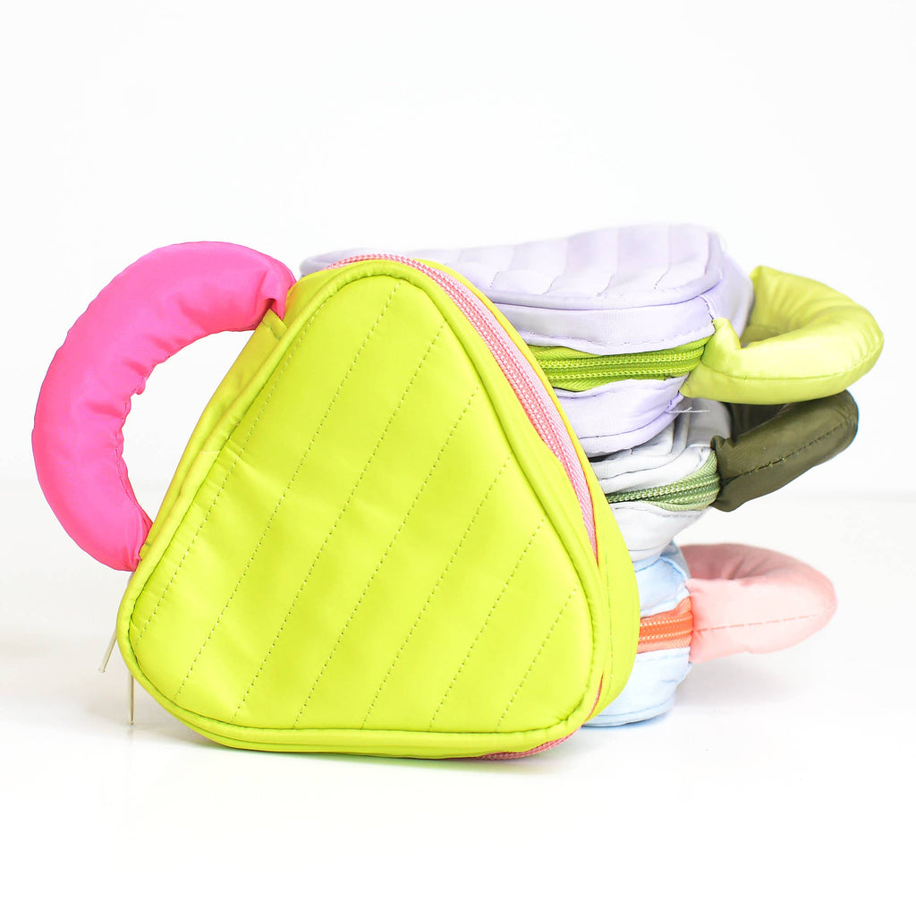 Puffy Quilted Cosmetic Bag with Handle, Puff Makeup Bag