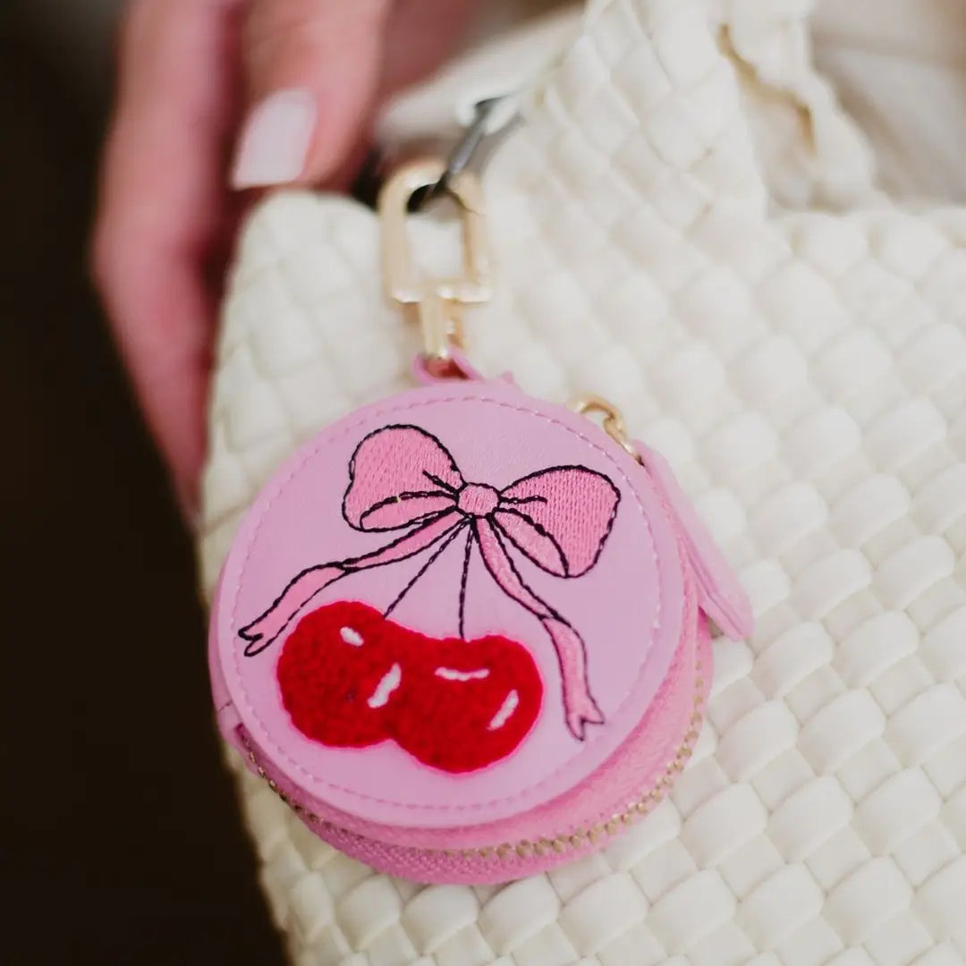 Cherry Bows Coin Purse Keychain